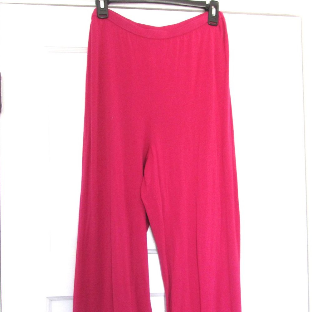 Bloomingdale's Knit Pants, Magenta, Pull-On, Flowy, Size L